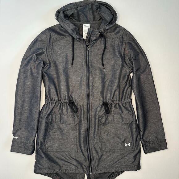 Under Armour All Season Charcoal Nylon Full Zip Jacket - Picture 1 of 7